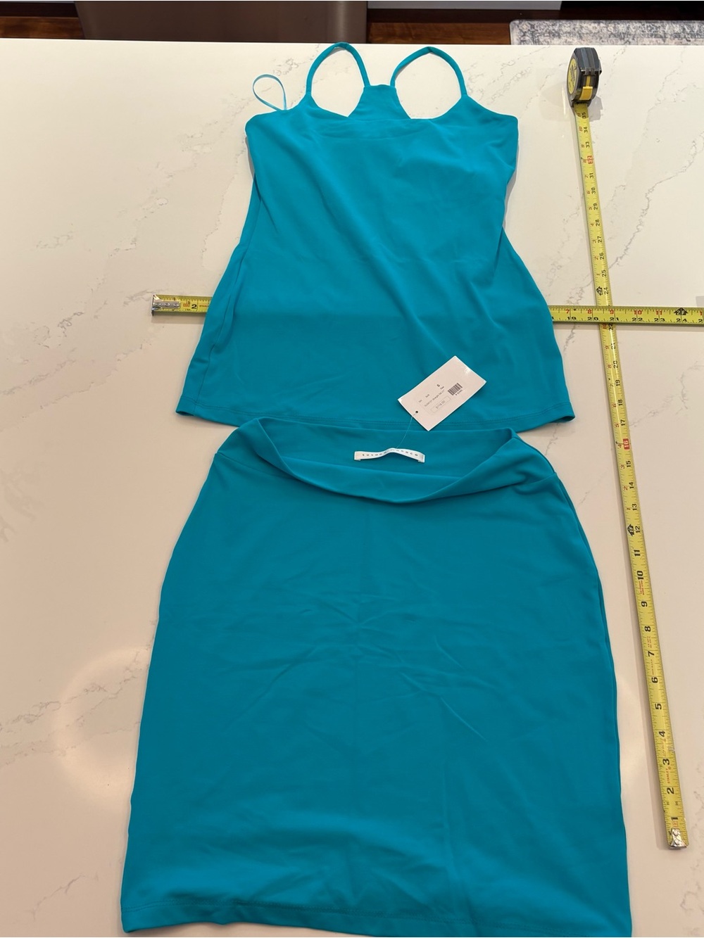NWT Susana Monaco Straight Skirt & Tank: Set Aqua Turquoise Size Small